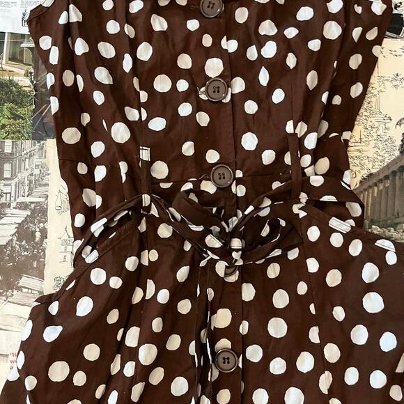 Y2k Mlle Gabrielle Polka dot maxi dress brown - Picture 4 of 8